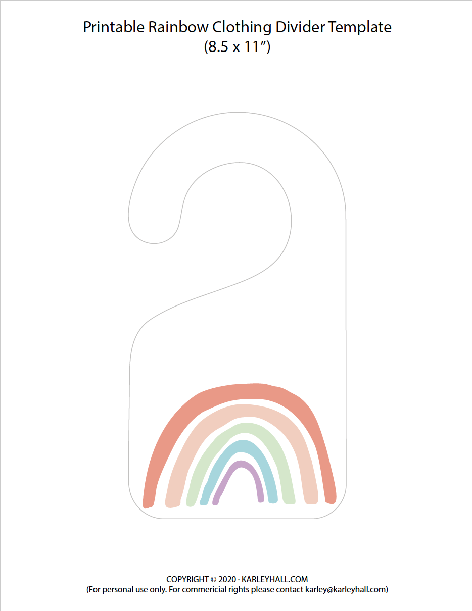 Download Printable Rainbow Closet Divider Template - Karley Hall